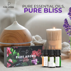 Lavender and Eucalyptus 10ml essential oil bottles from Pure Aroma set