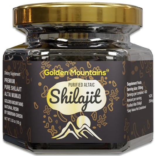 Pure Authentic Siberian Altai Shilajit Resin 100g with measuring spoon