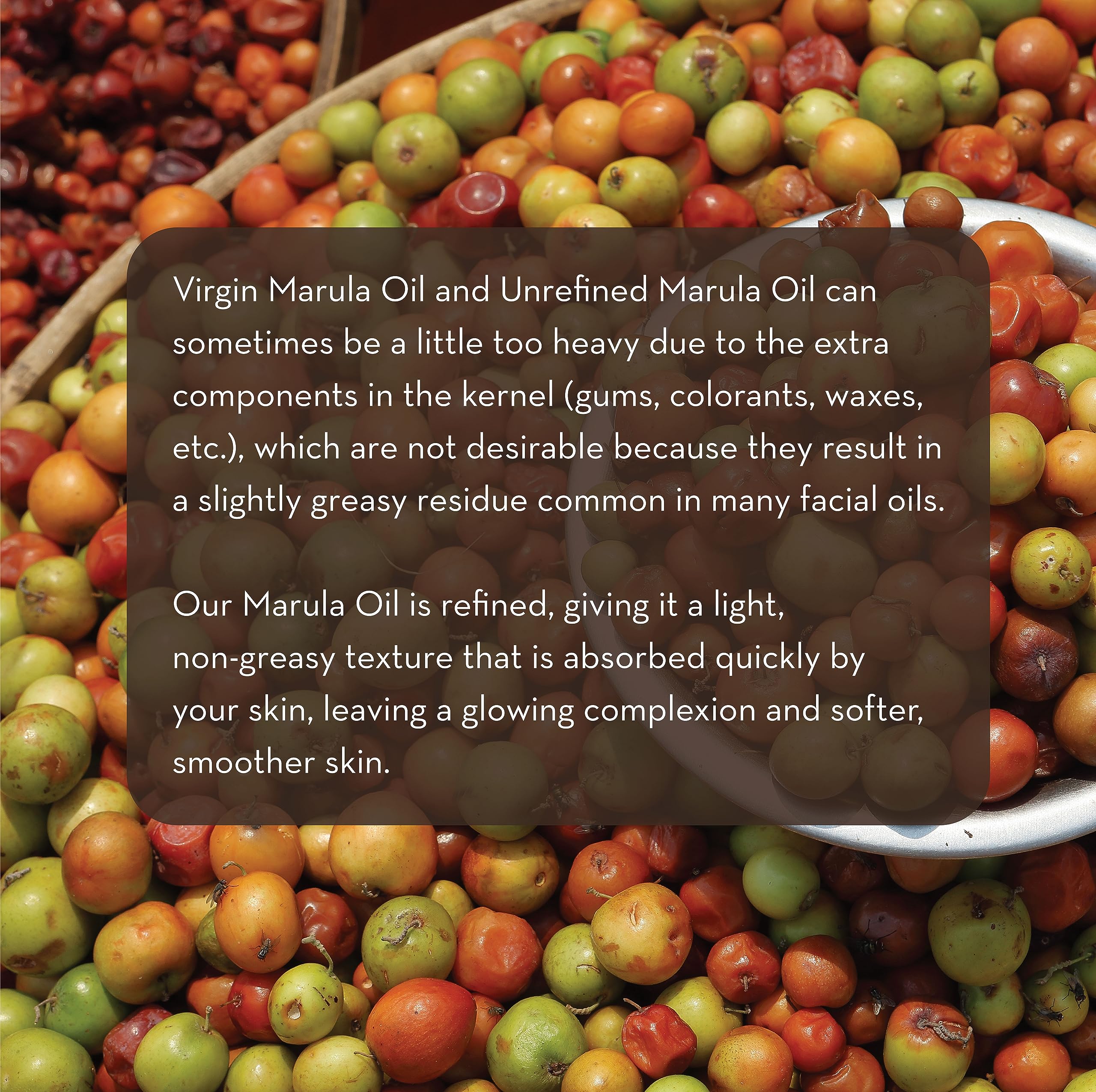 Pure Body Naturals Marula Oil ingredients label on clean packaging, signaling quality.