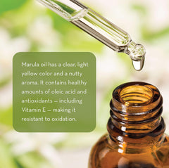 Pure Body Naturals Marula Oil bottle with measured drops for consistent daily use.