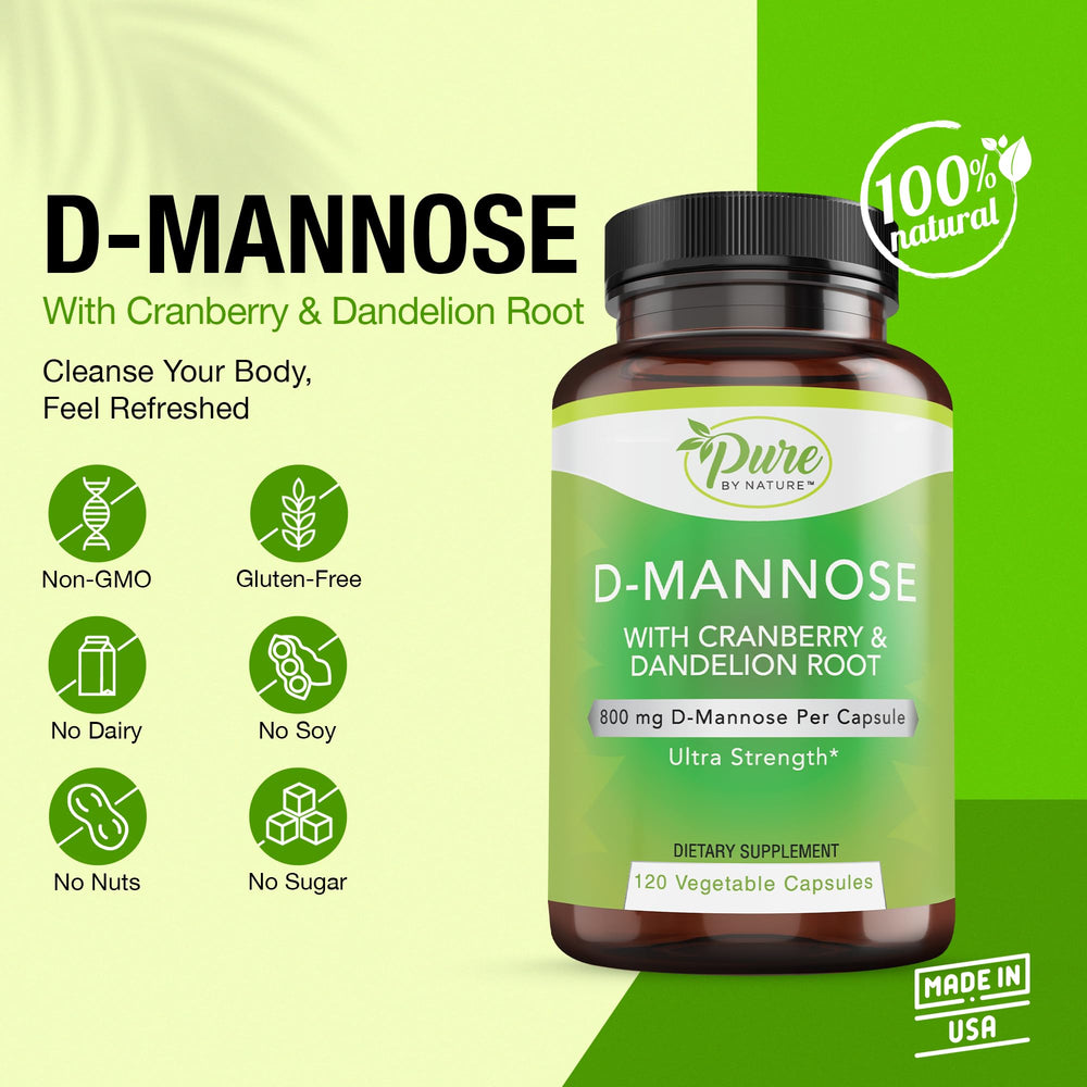 Close-up of D-Mannose capsules