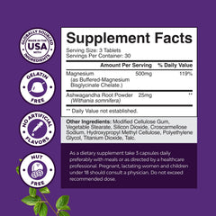 Back label of Pure Calm bottle showing supplement facts