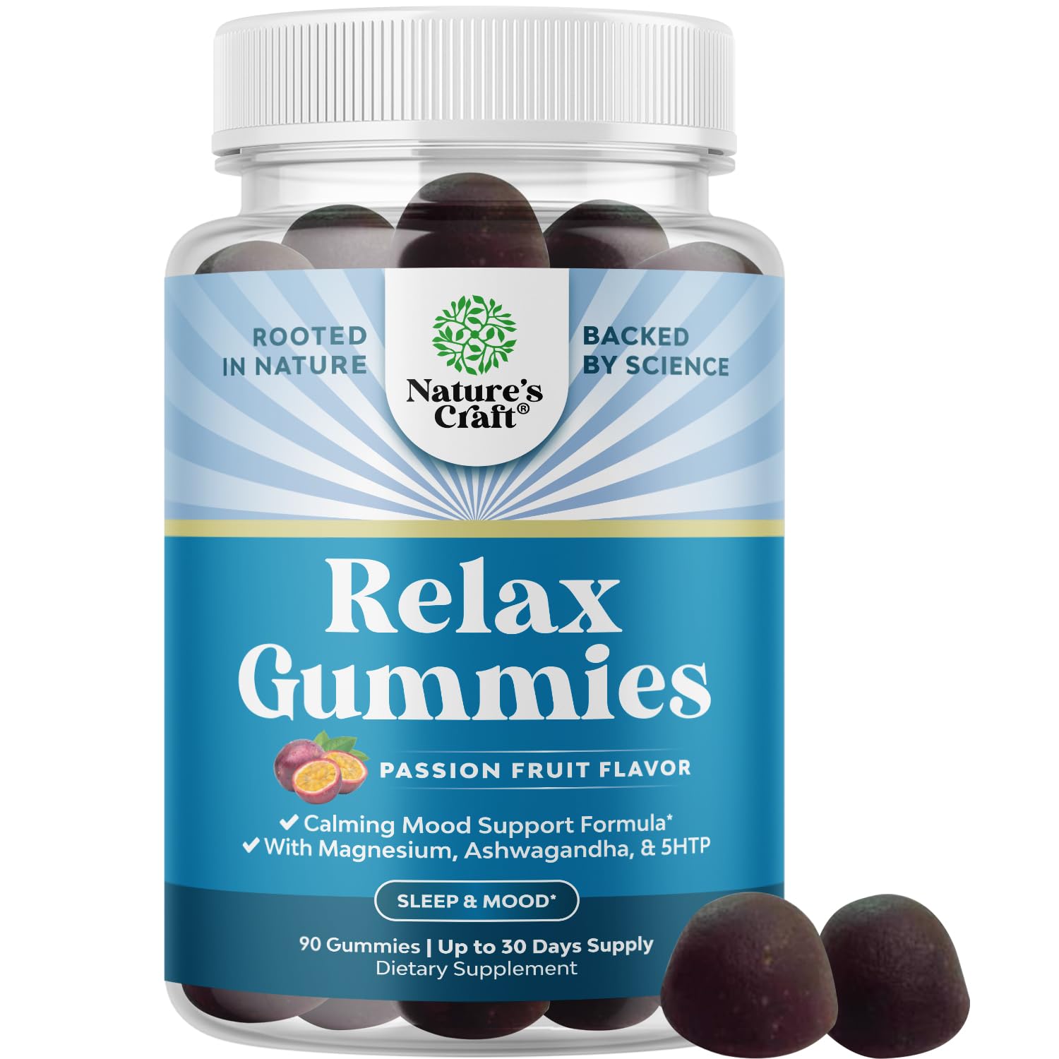 Pure Calm Magnesium Gummies bottle front close-up