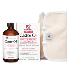 Pure castor oil pack kit with glass bottle