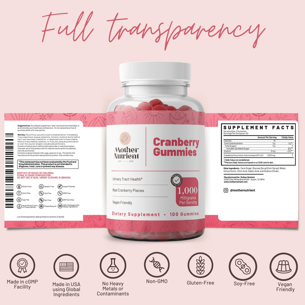 Pure cranberry extract 1000mg cranberry gummies