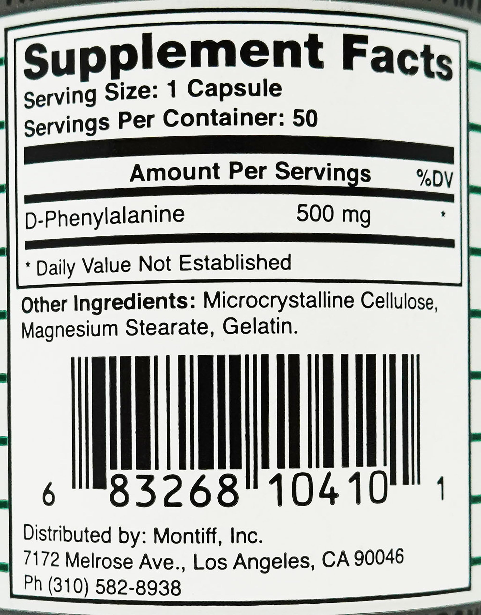 Montiff Pure D-Phenyl-Relief packaging and capsules