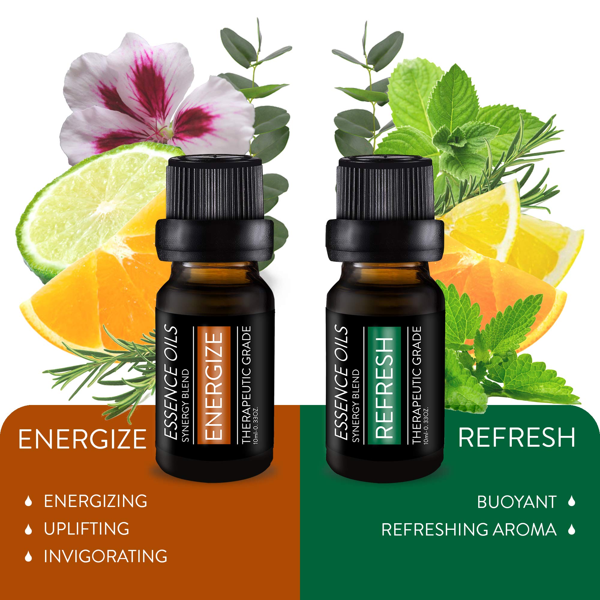 Amber glass bottles protecting essential oils from light