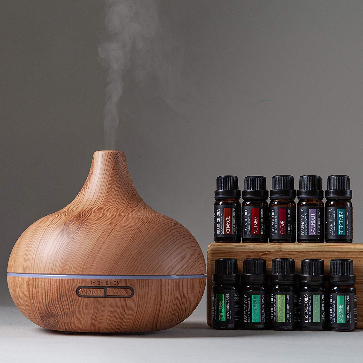 Pure Daily Care Essence Diffuser wood grain detail for stylish setup