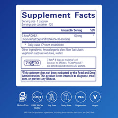 Bottle of Pure Encapsulations 7-Keto DHEA 100 mg capsules