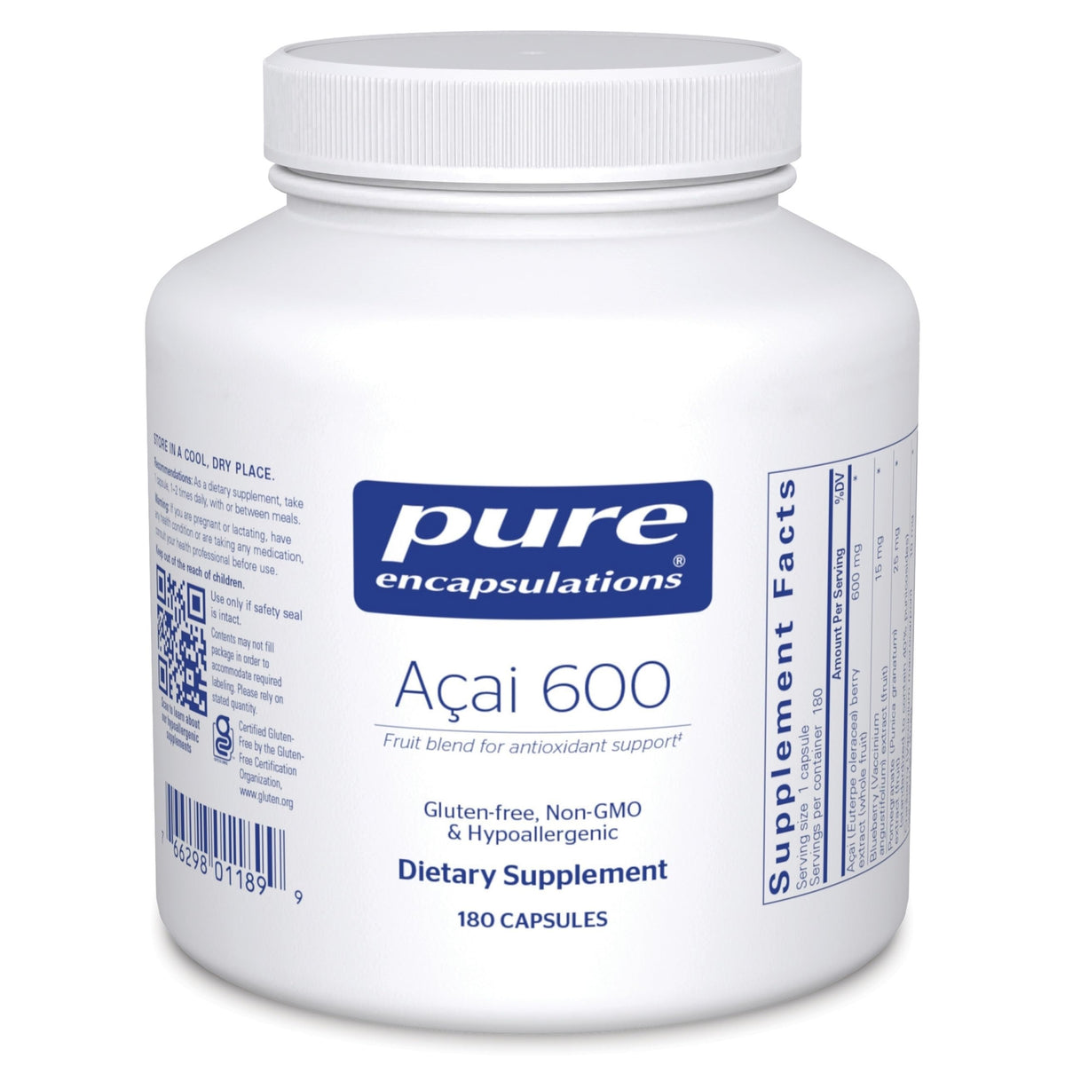 Pure Encapsulations Acai 600 bottle front