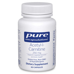 Front of Pure Encapsulations Acetyl-L-Carnitine 250 mg bottle