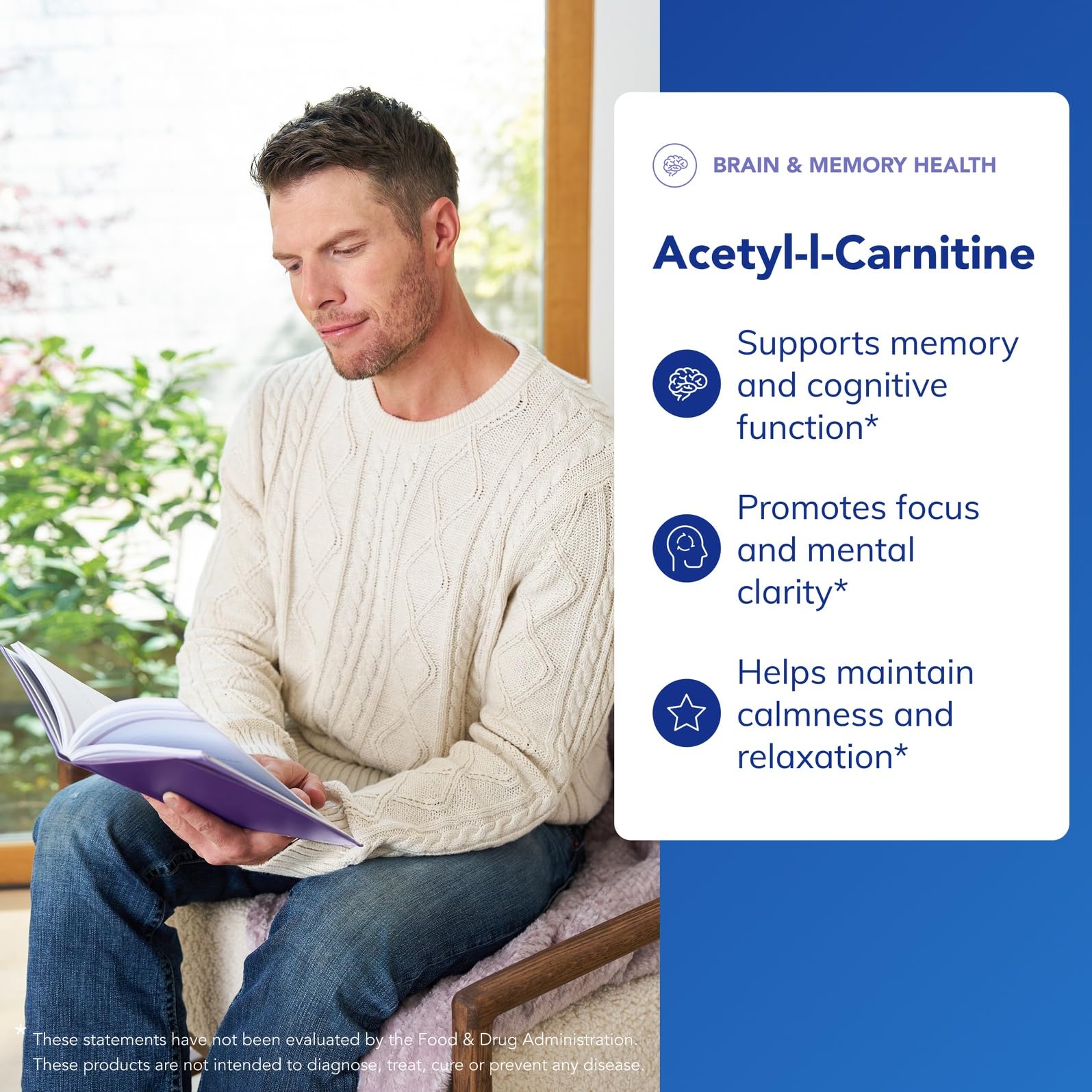 Label of Pure Encapsulations Acetyl-L-Carnitine 500 mg highlights clean formulation.