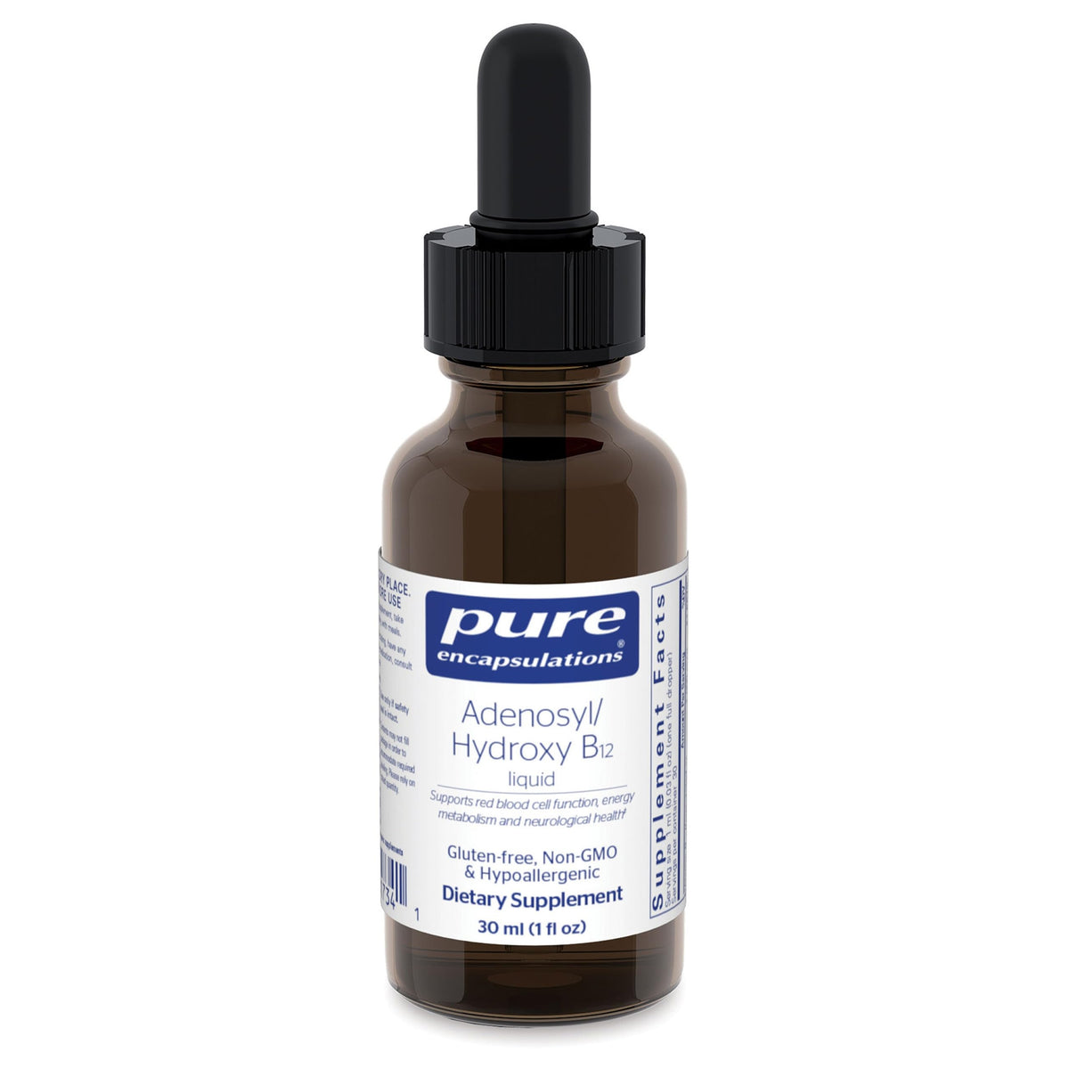 Bottle of Pure Encapsulations Adenosyl/Hydroxy B12 Liquid 30 mL - front view