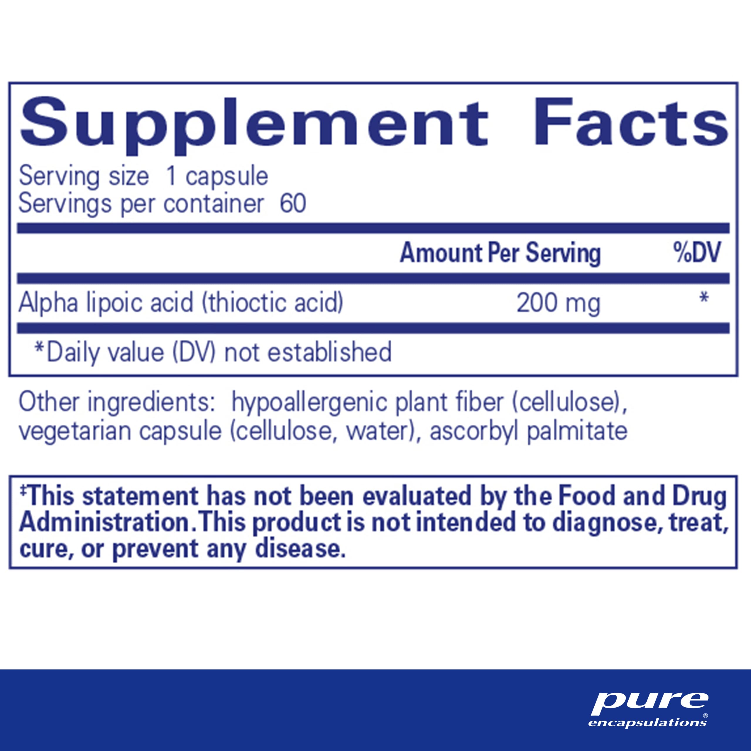 Close-up of Alpha Lipoic Acid 200 mg capsule product image
