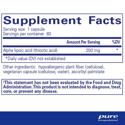 Close-up of Alpha Lipoic Acid 200 mg capsule product image