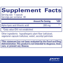 Close-up of Alpha Lipoic Acid 200 mg capsule product image