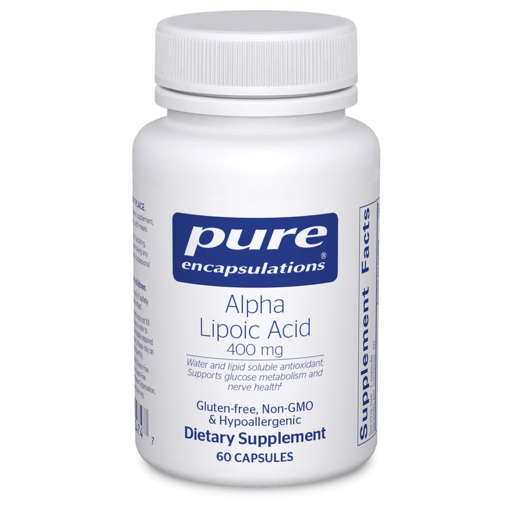Bottle of Pure Encapsulations Alpha Lipoic Acid 400 mg — 60 capsules