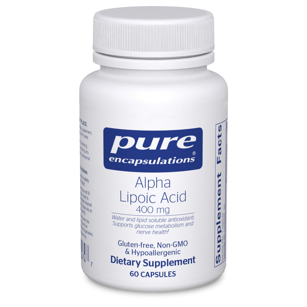 Bottle of Pure Encapsulations Alpha Lipoic Acid 400 mg — 60 capsules