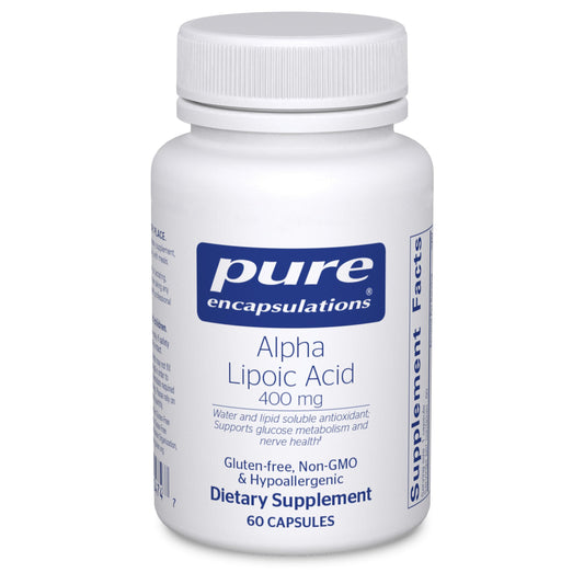Bottle of Pure Encapsulations Alpha Lipoic Acid 400 mg — 60 capsules