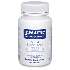 Bottle of Pure Encapsulations Alpha Lipoic Acid 400 mg — 60 capsules
