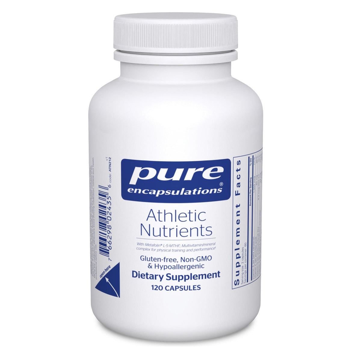 Pure Encapsulations Athletic Nutrients bottle on white background