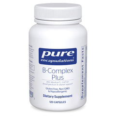 Bottle label of Pure Encapsulations B-Complex Plus 120 capsules