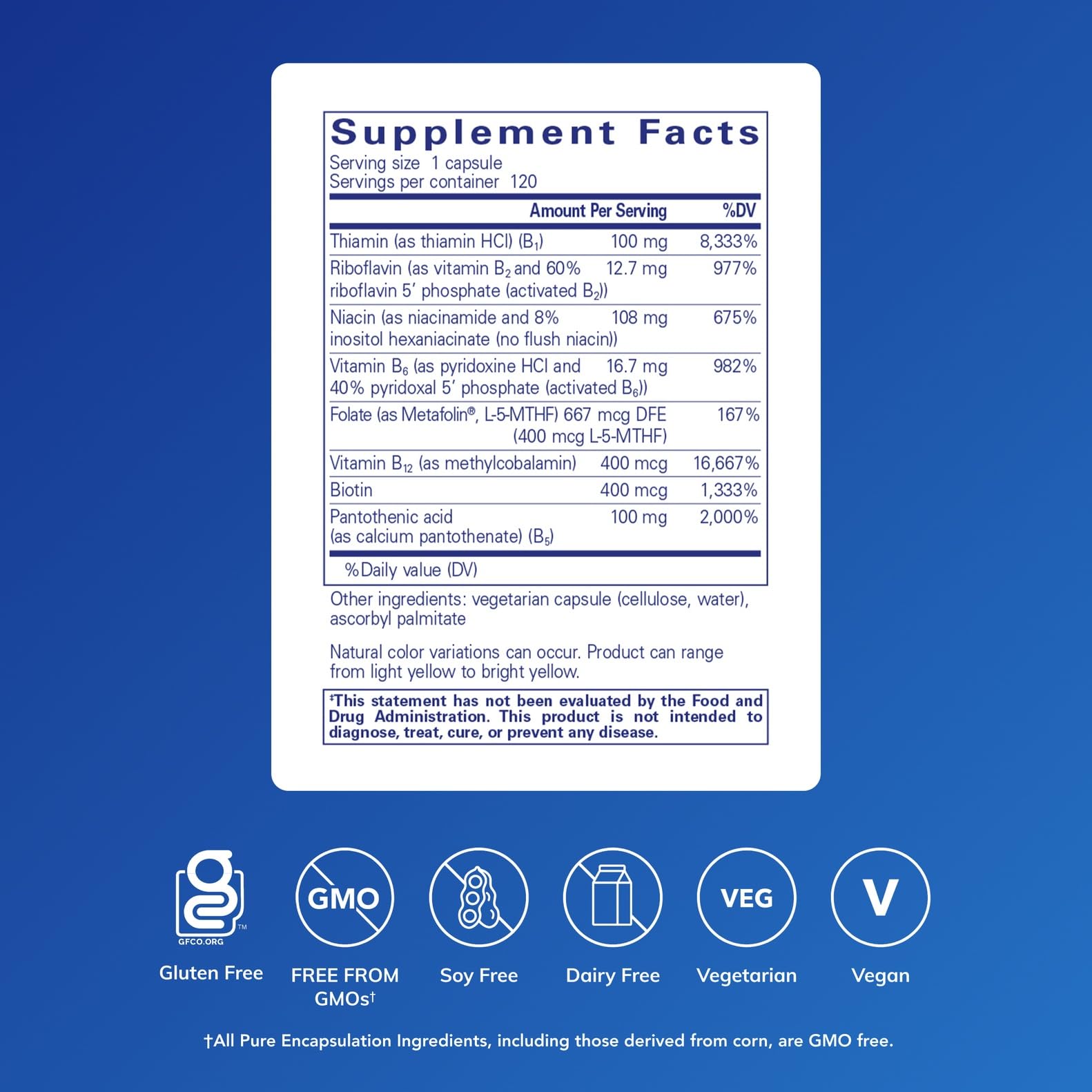 Pure Encapsulations B-Complex Plus bottle close-up