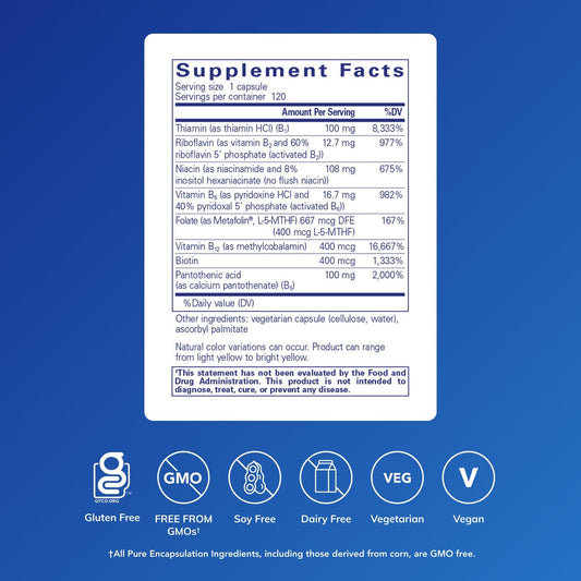 Pure Encapsulations B-Complex Plus bottle close-up
