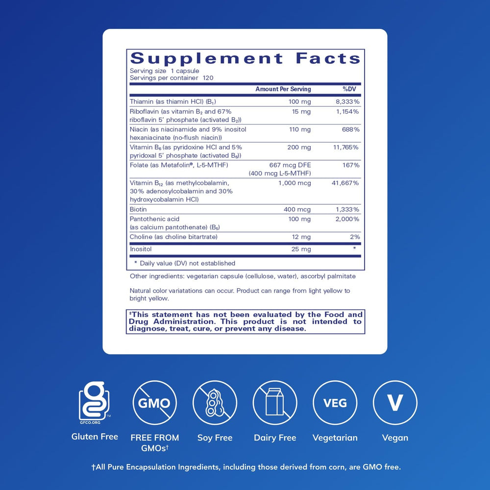 Pure Encapsulations B6 Complex bottle close-up label
