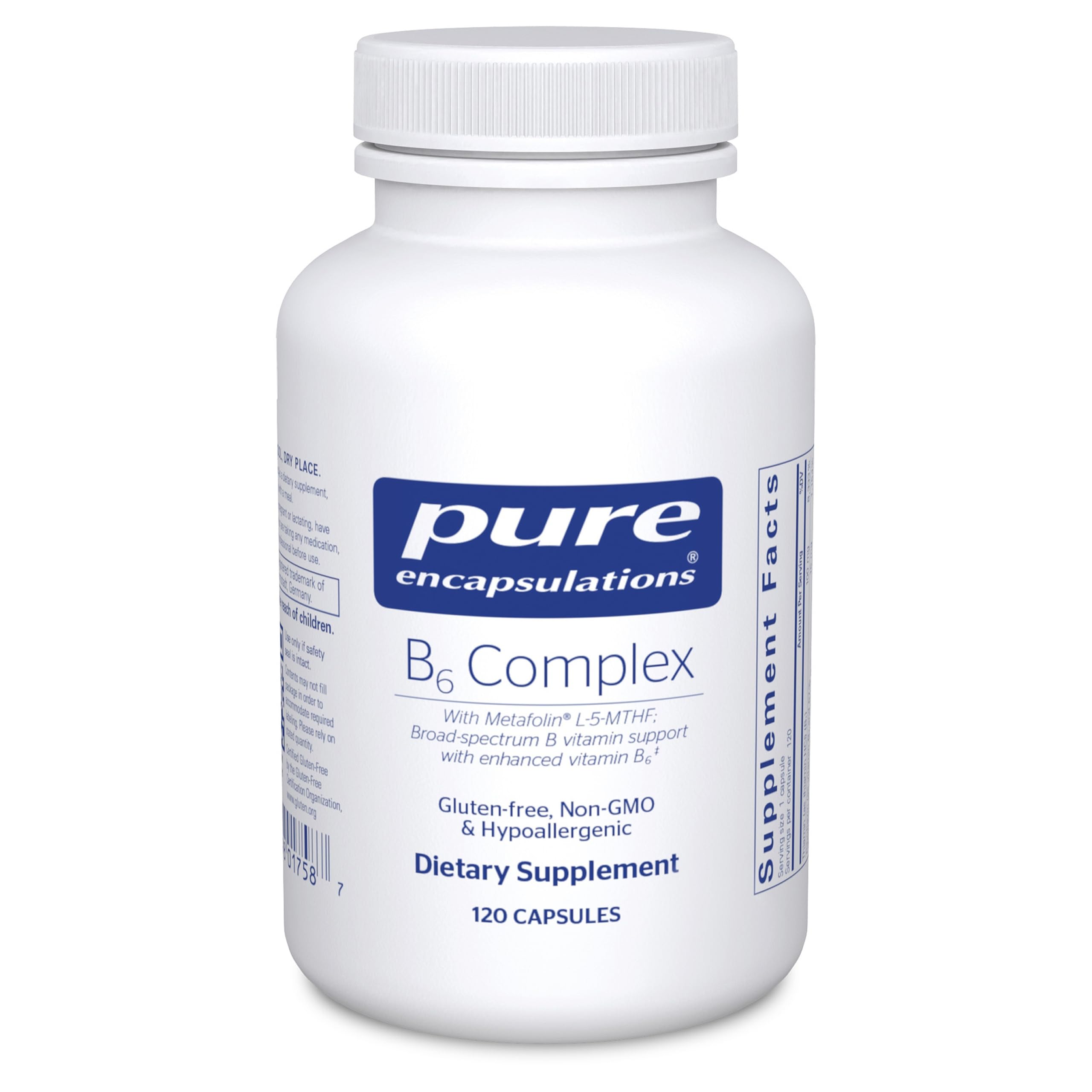 Pure Encapsulations B6 Complex bottle front view supports daily wellness