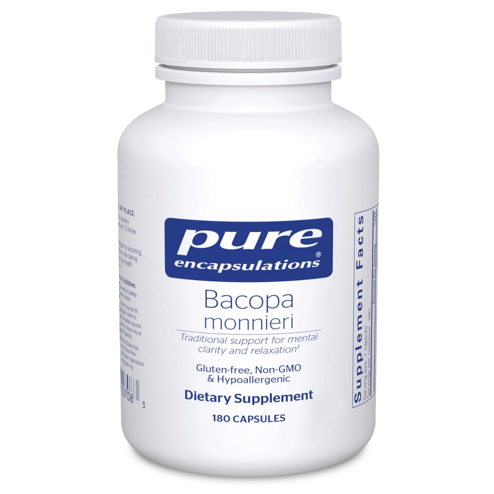 Pure Encapsulations Bacopa Monnieri bottle on white background