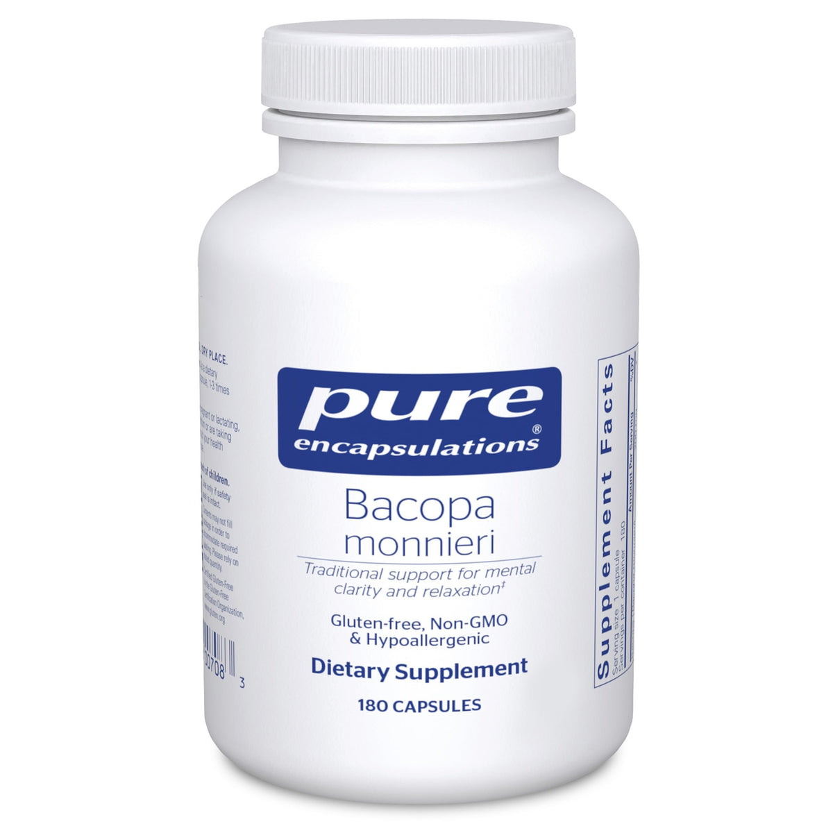 Pure Encapsulations Bacopa Monnieri bottle on white background
