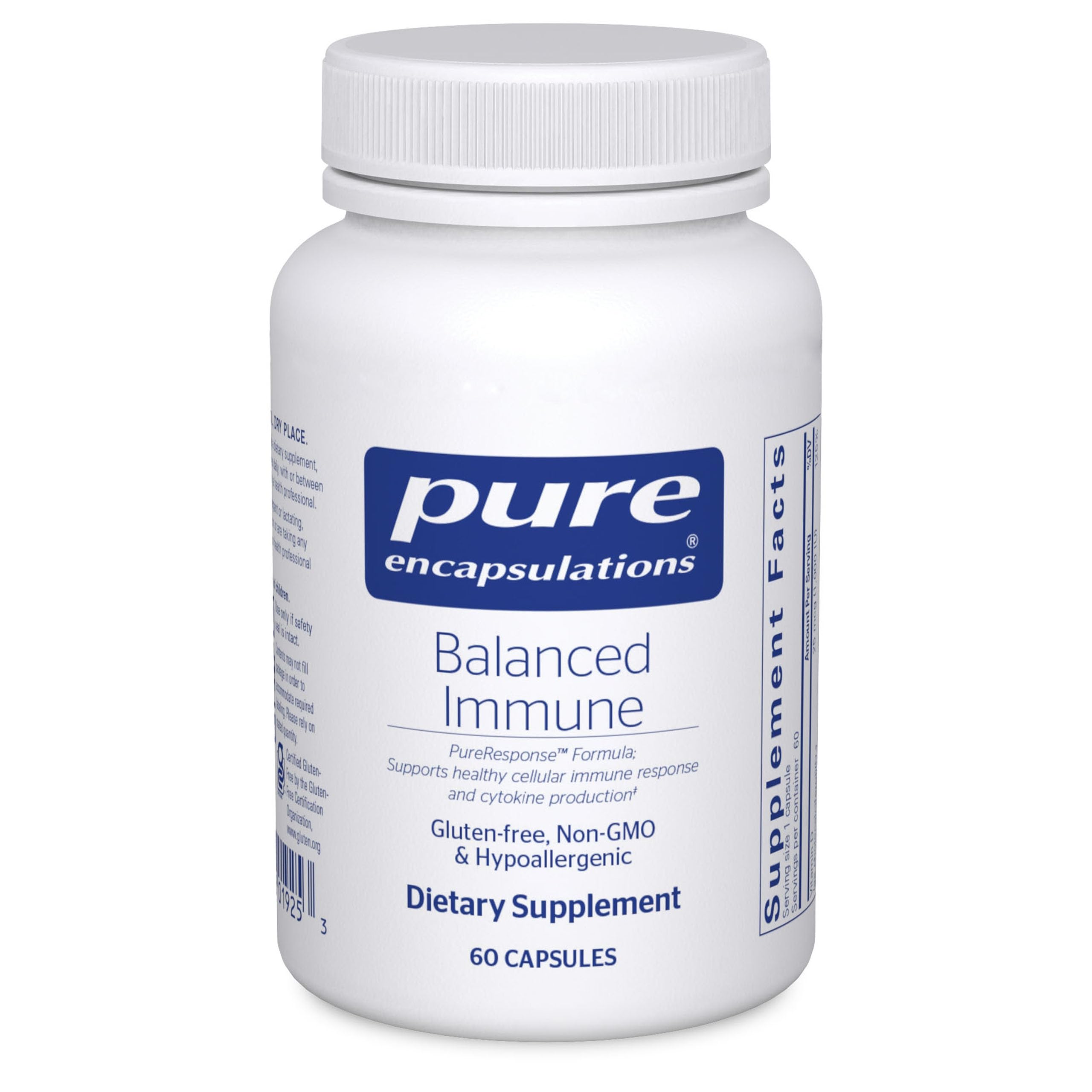 Pure Encapsulations Balanced Immune bottle and capsules