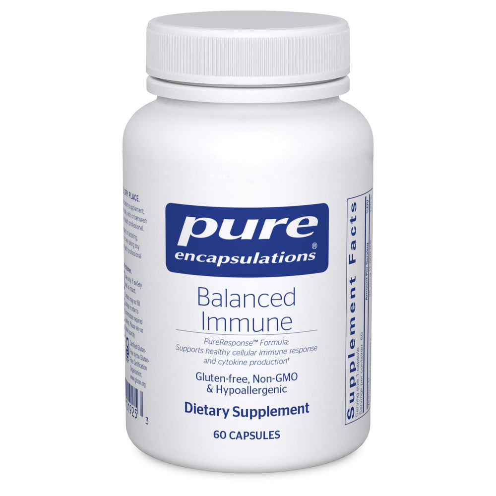 Pure Encapsulations Balanced Immune bottle and capsules