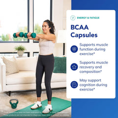Pure Encapsulations BCAA label packaging: clearly labeled hypoallergenic formula and details.