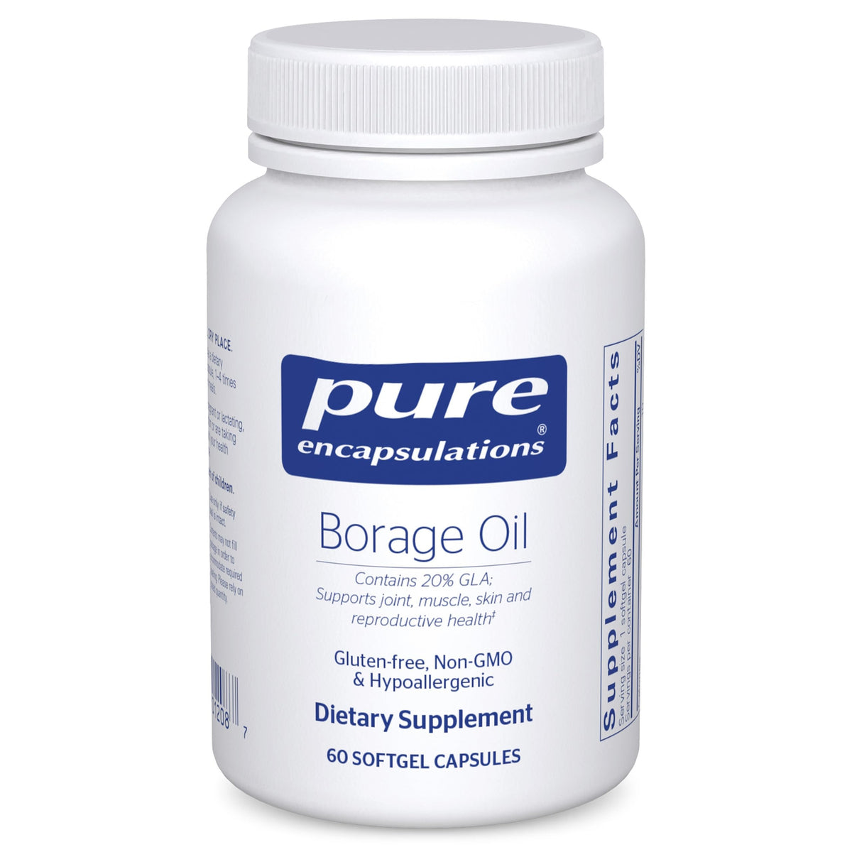 Pure Encapsulations Borage Oil bottle with label