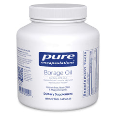 Pure Encapsulations Borage Oil softgel bottle for daily immune and joint support.