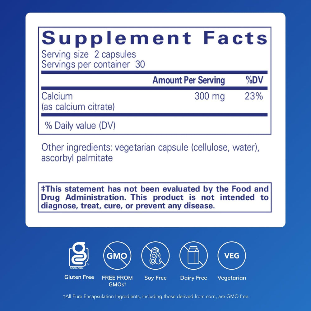Calcium Citrate bottle label