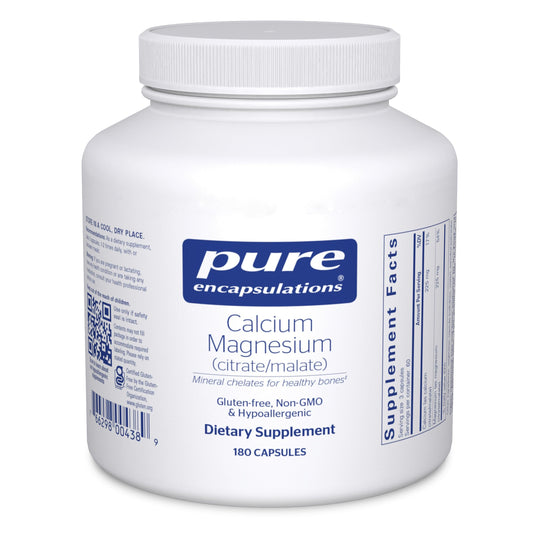 Pure Encapsulations Calcium Magnesium (Citrate/Malate) bottle and capsules