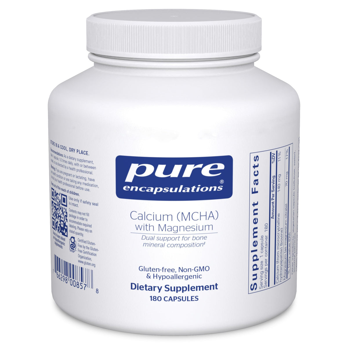 Pure Encapsulations Calcium MCHA with Magnesium bottle – hero image