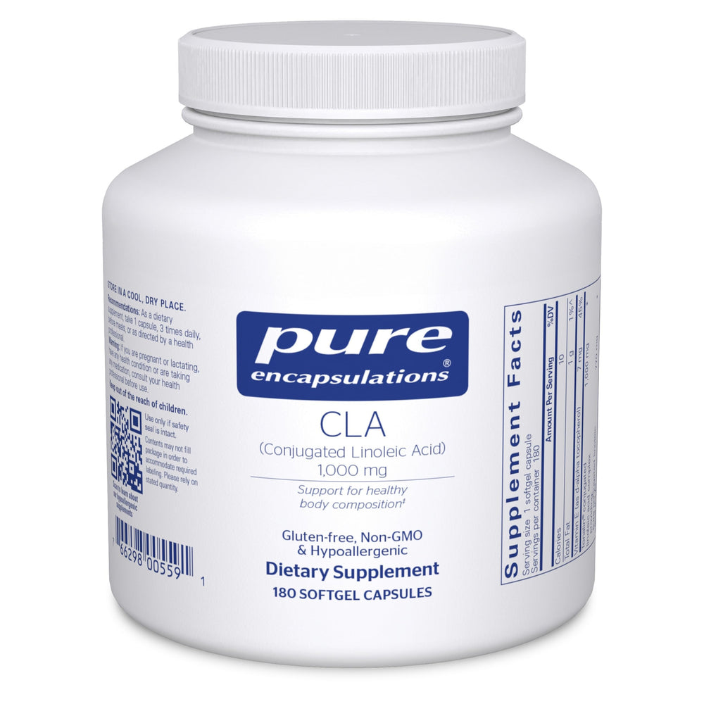 Bottle of Pure Encapsulations CLA 1000 mg 180 softgel capsules