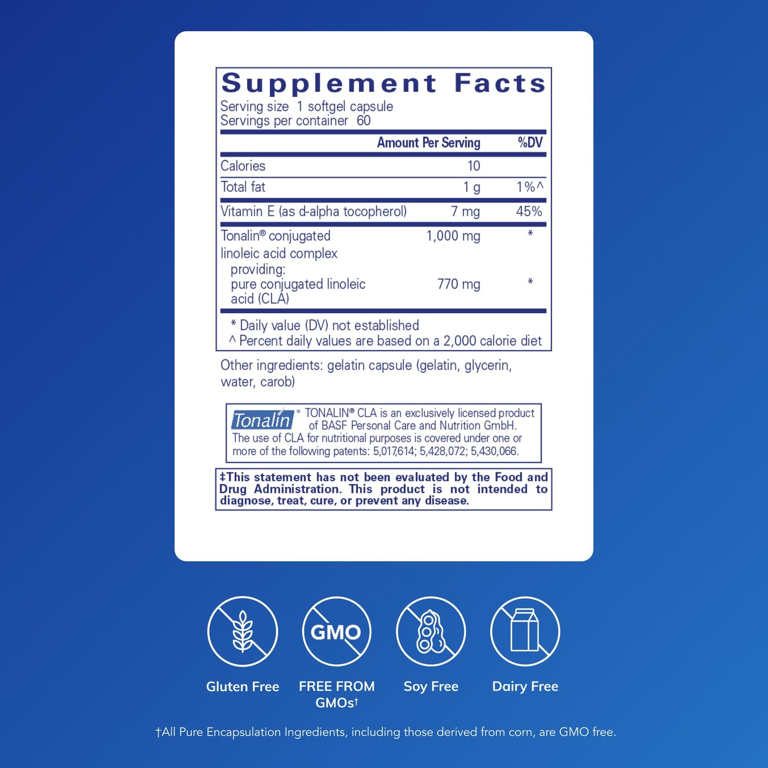 Close-up of CLA 1000 mg softgels