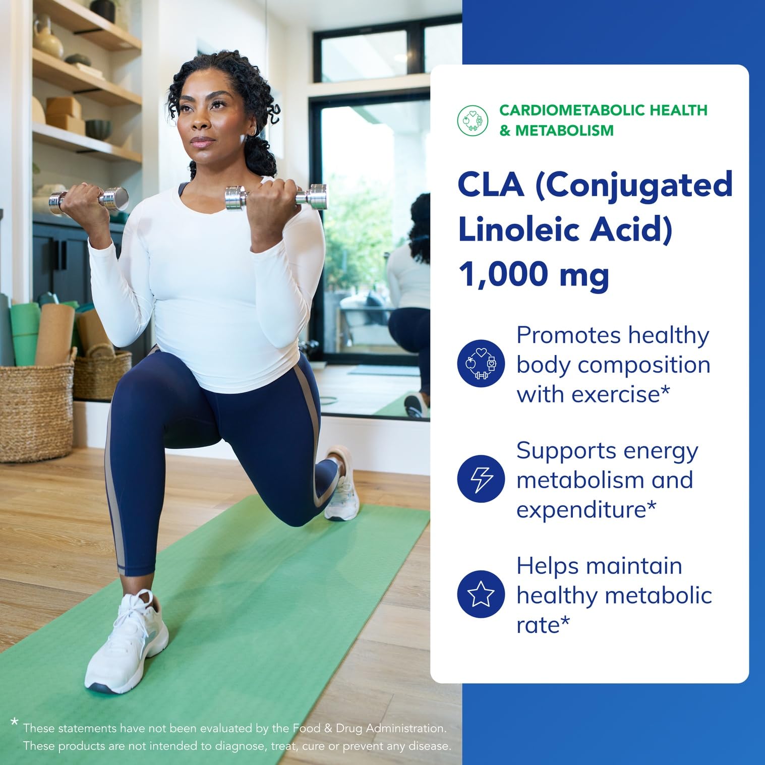 CLA product label showing 1000 mg per capsule