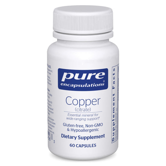 Pure Encapsulations Copper Citrate bottle with label