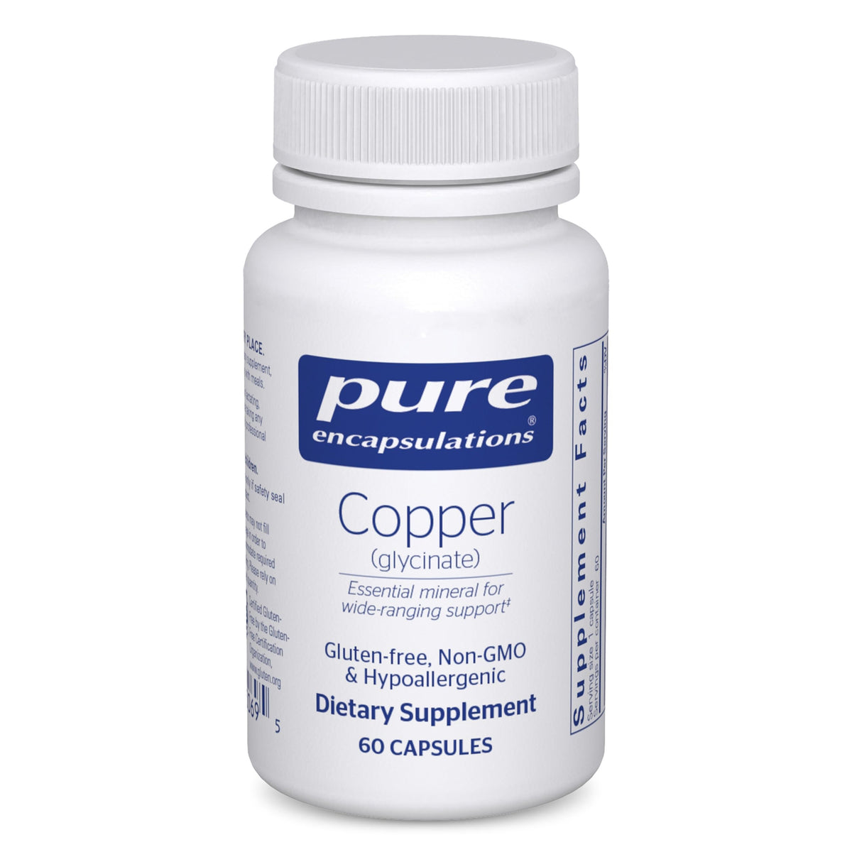 Pure Encapsulations Copper Glycinate 60 Capsules bottle