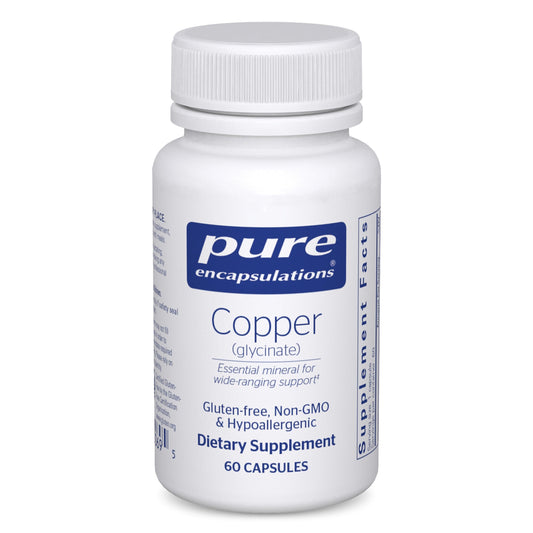 Pure Encapsulations Copper Glycinate 60 Capsules bottle