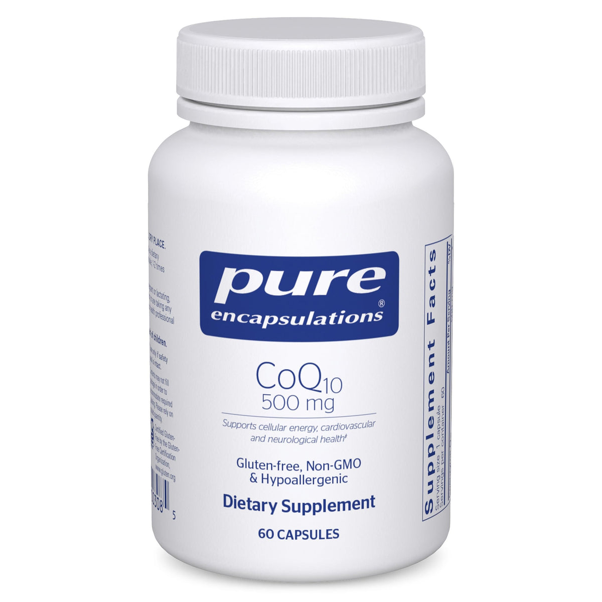 Pure Encapsulations CoQ10 500 mg 60 capsules bottle