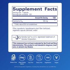 CoQ10 60 mg bottle label close-up