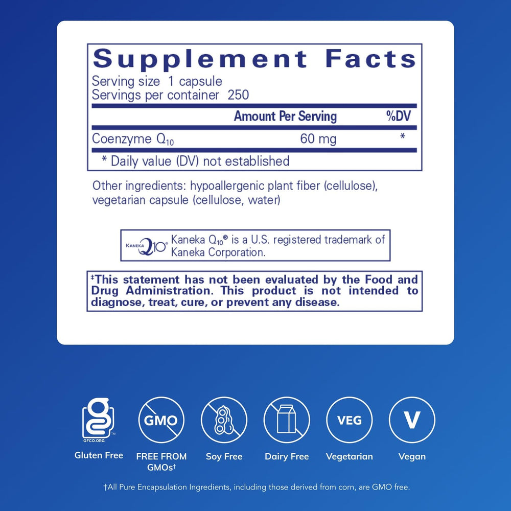 CoQ10 60 mg promoting cellular energy and stamina
