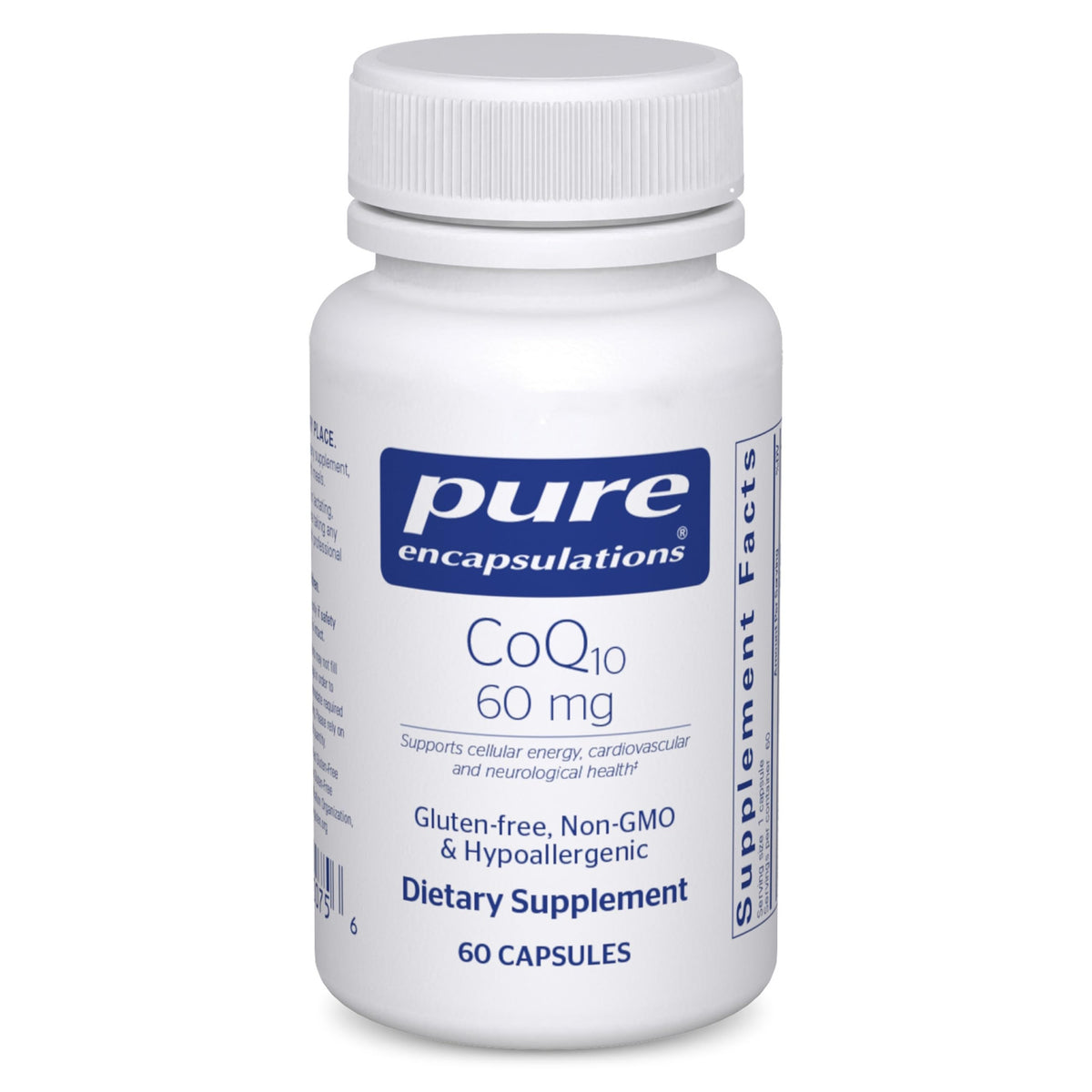 Packaging for Pure Encapsulations CoQ10 60 mg supplement